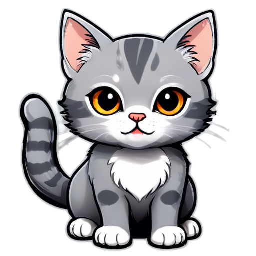 gray cat - icon | sticker