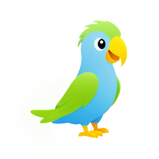 A playful parrot as an icon for a language learning app - icon | sticker