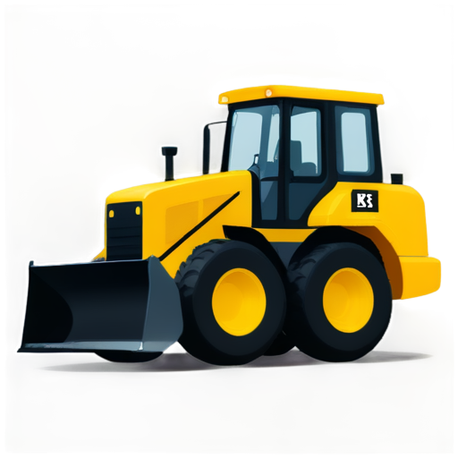 flat minimalistic icon for Company for rental of construction equipment. Main component is buldozer side view - icon | sticker