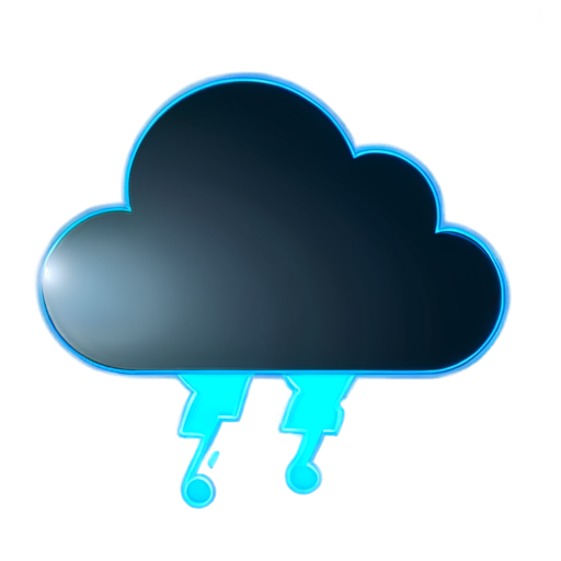 Flat Icon weather, cloudy, cyberpunk style - icon | sticker