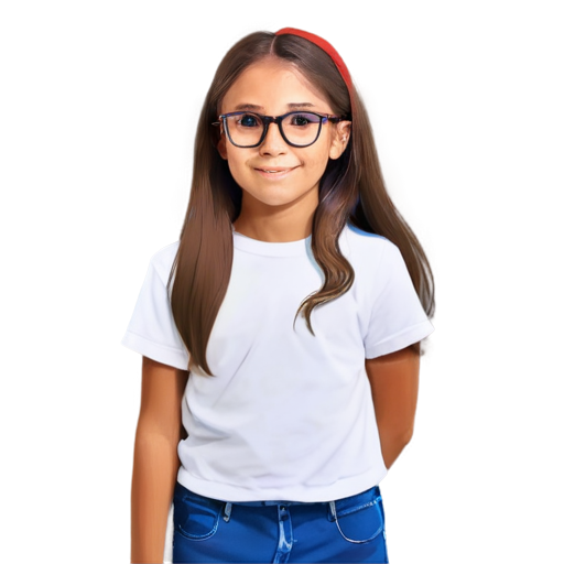 cartoon cute girl in glasses with long brown hair who likes to buy junk - icon | sticker