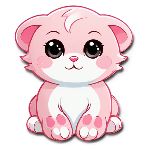 cute pink cat paw - icon | sticker