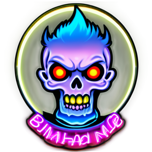 Neon logo of BMB tattoo shop - icon | sticker