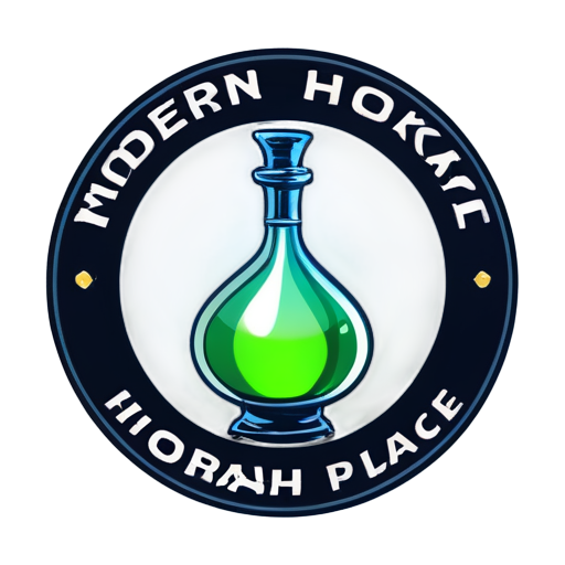 Logo for modern style hookah place - icon | sticker
