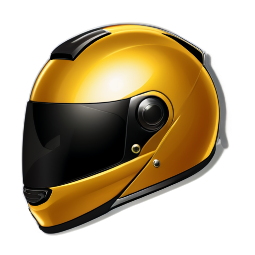 Motorcyclist's helmet, gold, simple line, designed to look like an icon for a mobile game - icon | sticker