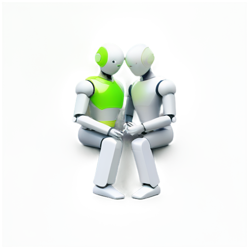 Two robots are sitting in an embrace - icon | sticker