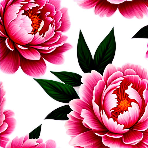 flowers peonies pattern without background - icon | sticker
