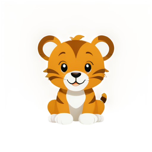 Cute cartoon tiger cub smile - icon | sticker