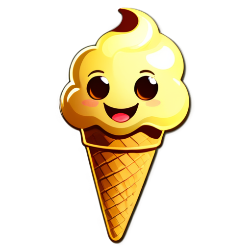 Ice cream logo for streamer avatar mascot with friendly smiling face - icon | sticker