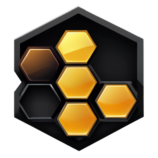 beehive hexagons dark icon minimalistic - icon | sticker