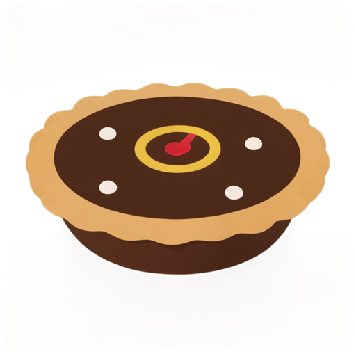 The pie is sprinkled with chocolate shaped like the symbols 0 and 1 - icon | sticker