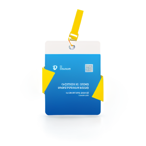 generate ID card diagonal crossed from one side top of the card in blue an yellow shade - icon | sticker