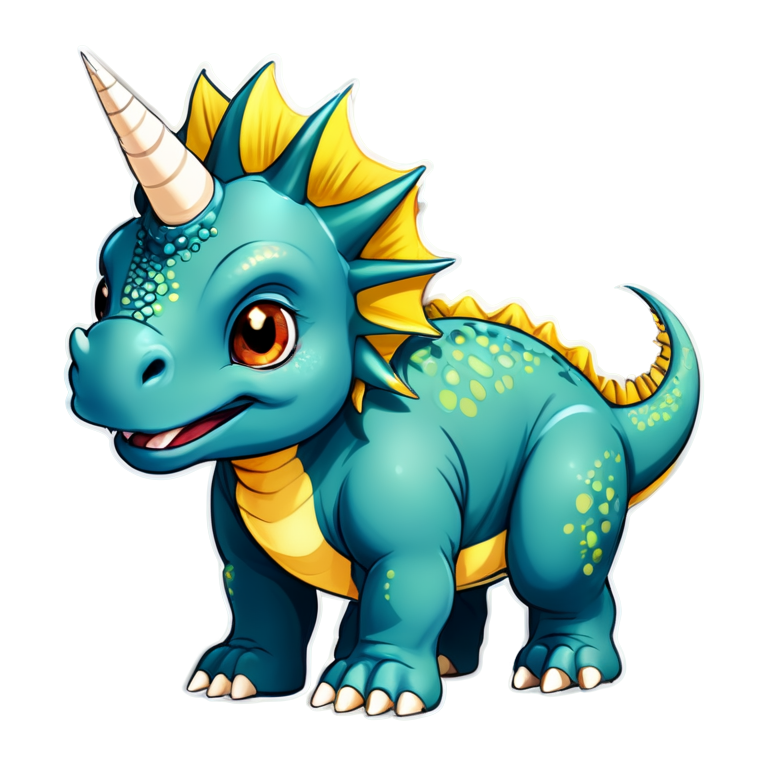 a triceratops, chibi - icon | sticker