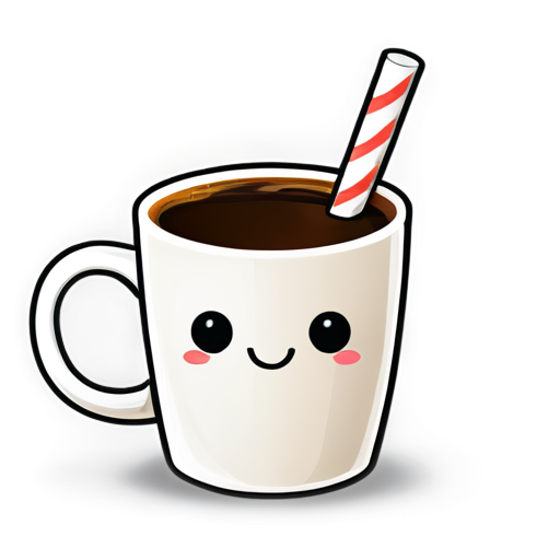 cup of coffee with milk - icon | sticker