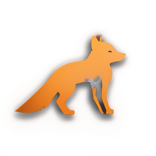 an icon for my movies app named fox movies. I want a fox silhouette in a movie film frame. the primary color is orange and the second is black. minimalistic style - icon | sticker