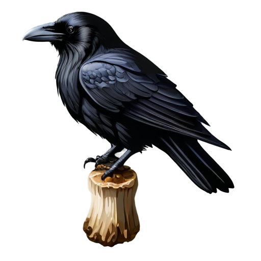 Huginn Raven, Mushroom Icon, Dark Tones, Mystical Fungus, Norse Symbol, Simple Design, Organic Shape - icon | sticker