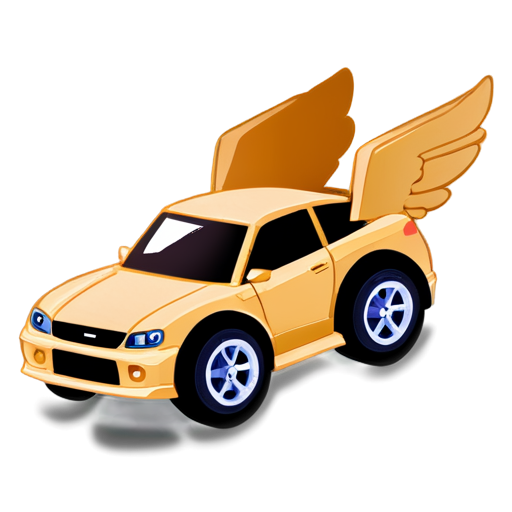 FLYING HOMEMADE CARDBOARD CAR - icon | sticker