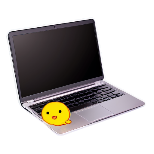 laptop with yellow script - icon | sticker