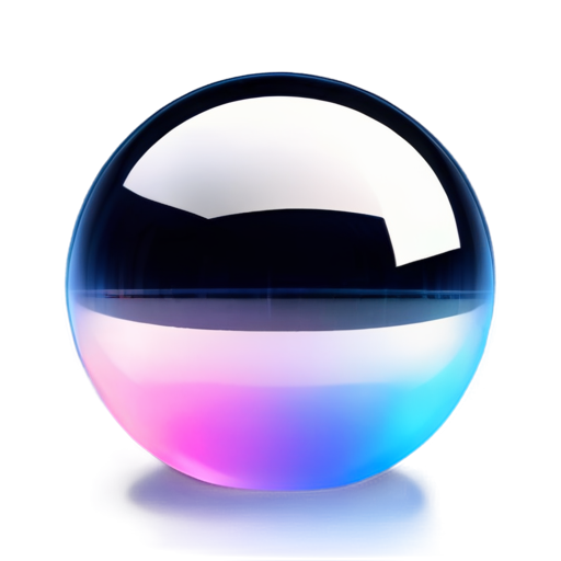 A simple, floating glass sphere without any base or stand, with a transparent, reflective surface. With Paris inside - icon | sticker