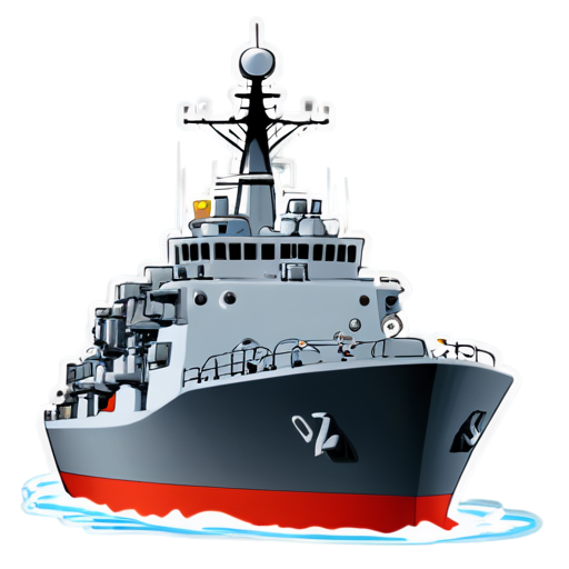 create an icon where sensors on a military ship transmit navigation data to an on-board computer - icon | sticker