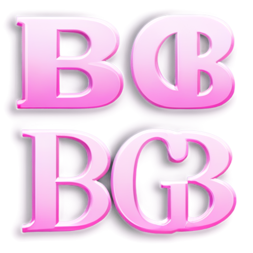 ALL the letters "BGB" with Purple and Pink colors only set againts a black background. Next to it should be a bazaar stall - icon | sticker