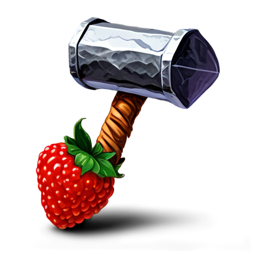 Mjolnir Berry, A god fruit used to create Thor's Hammer, Berry Icon, Norse fruit Symbol, Powerful Fruit, Vibrant Colors, Thunder Theme, Bold Design - icon | sticker