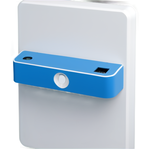 wall box Charging station electro car, realistic, blue, white, symple - icon | sticker