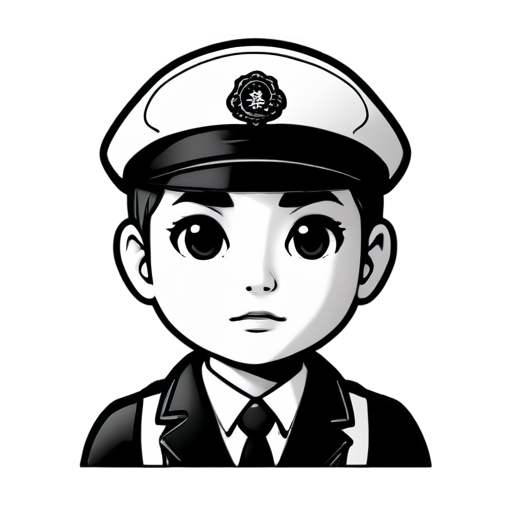 train driver front view black lines black and white colour without background - icon | sticker