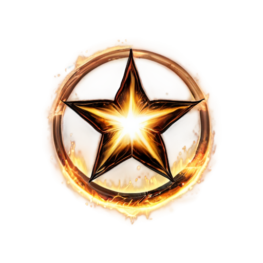 brown fire star circle icon - icon | sticker