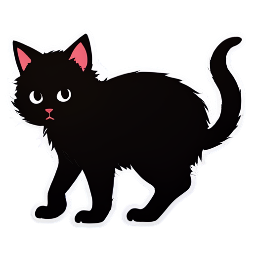 the cat's back is visible paws - icon | sticker