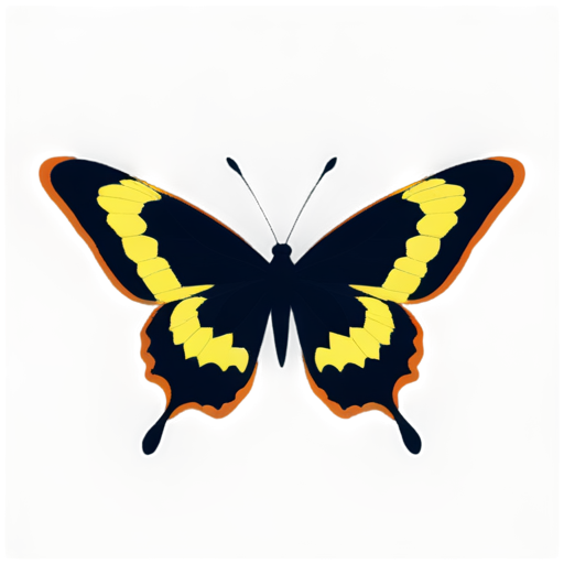 a beautiful butterfly, colorized, flat - icon | sticker