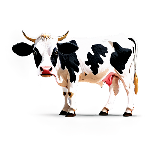 Generate a cartoon realistic cow as the logo - icon | sticker