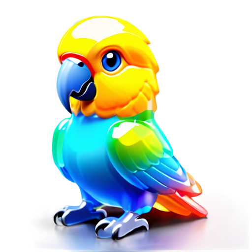 parrot in a vest - icon | sticker