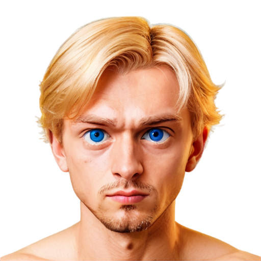 upset Face of Ukrainian man with blond hair and blue eyes - icon | sticker