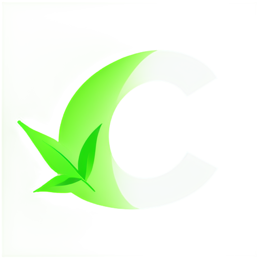 the letter c with a leaf and a heart vector - icon | sticker