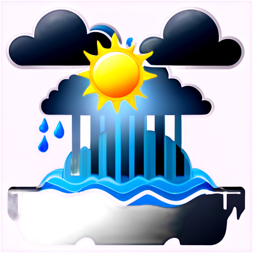 Flat Icon weather, sunny, cyberpunk style - icon | sticker