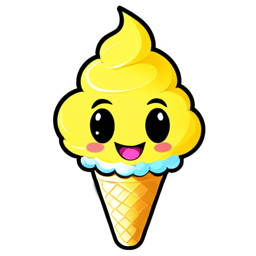 mascot with smiley face friendly Ice cream logo for streamer avatar - icon | sticker