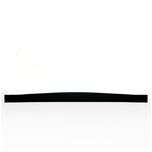 bridge, dog, Abstract lines composed of dog, dog on the bridge, line, restaurant app line icons, no background, modern, minimalistic, white and black, realistic - icon | sticker