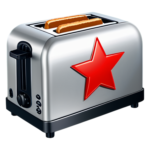 Toaster with red star - icon | sticker