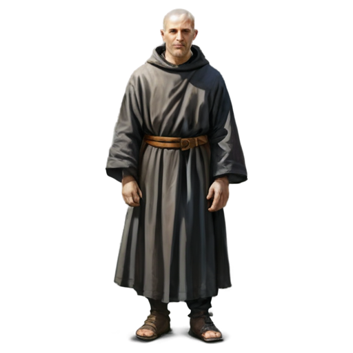 medieval monk, paint style, - icon | sticker