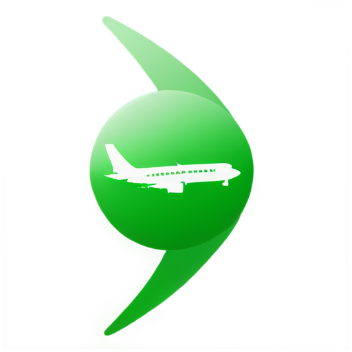 flying airbus with KZ tag (flag) in green radar picture on background - icon | sticker