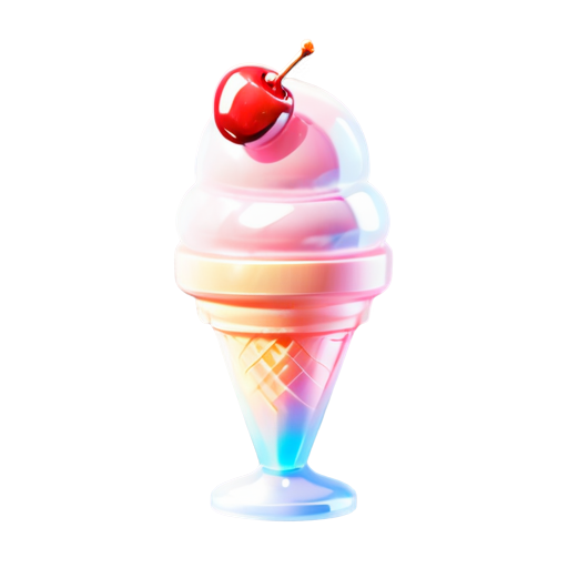 mascot Ice cream logo with cherry on top - icon | sticker