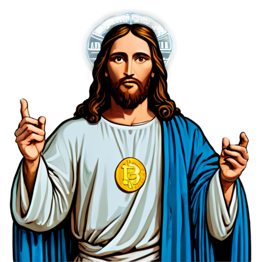 jesus rules over cryptocurrency - icon | sticker