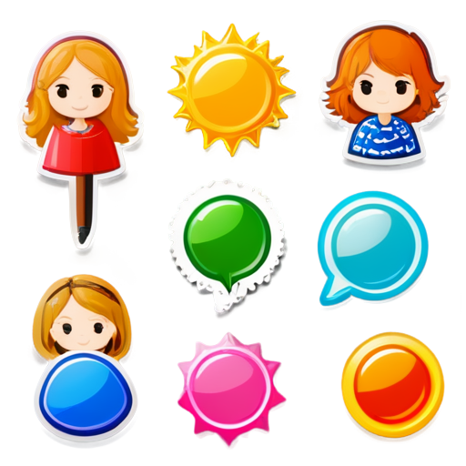 Colorful search icons - icon | sticker