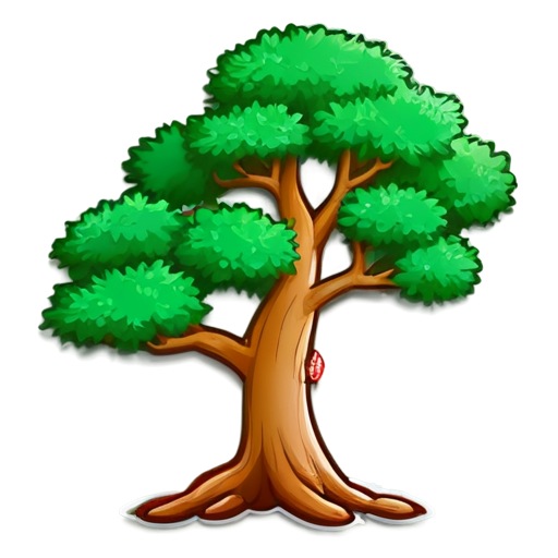 3 trees form a forest in the shape of Chinese character "森“ - icon | sticker