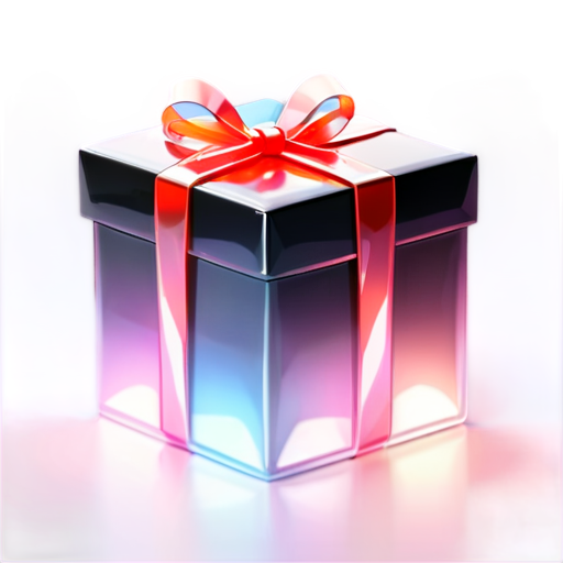 Illustration of an opened gift box with soft light - icon | sticker