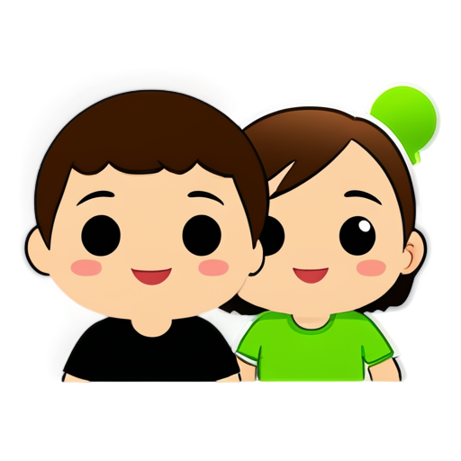 wechat icon ,two pops, green - icon | sticker