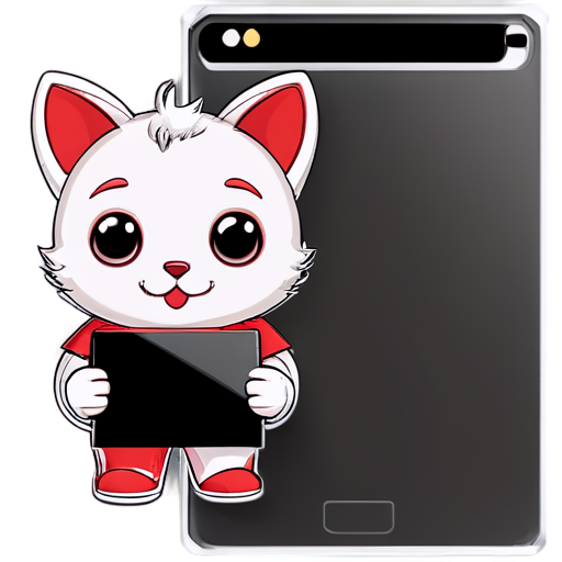 IT-support mascot with red and white colors - icon | sticker