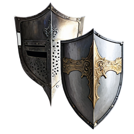 knight Shield and a knight helmet - icon | sticker