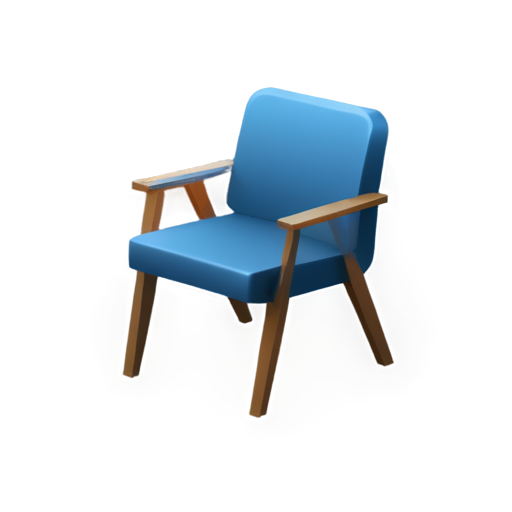 simple icon for a mobile app of chair with plastic covering it, this icon is to be used in a blue color pallete - icon | sticker